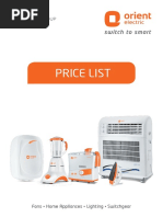 Price List: Fans Home Appliances Lighting Switchgear