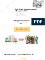 Problematización de Terapia Ocupacional COMUNITARIA