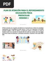 Plan de Reforzamiento Preescolar Educación Fisica