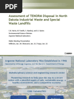 Assessment of TENORM Disposal in North Dakota Industrial Waste and Special Waste Landfills