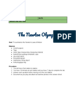 The Newton Olympics: Name: Date: Grade and Section