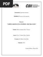 Análisis Numérico de Un Destilador Solar Tipo Caseta