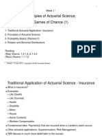 Principles of Actuarial Science Games of Chance (1) : Week 1