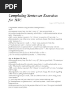 4 Completing Sentences Exercises For HSC