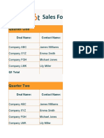 HubSpot Sales Forecasting Template