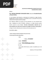 Solicitud Tramite de Aprobación de Proyecto de Tesis