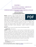 CHAPITRE-1 Qualité Institutionnelle Et Croissance Économique Application Sur Données de Panel Dynamique (GMM)