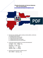 Cuadernillo de Pruebas Nacionales de Ciencias Naturales para Octavo de Secundaria