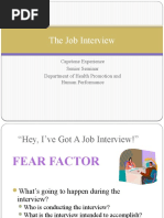 The Job Interview: Capstone Experience Senior Seminar Department of Health Promotion and Human Performance