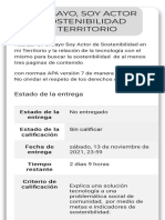 Ensayo, Soy Actor de Sostenibilidad en Mi Territorio: Estado de La Entrega