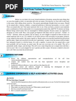 The Self From Various Perspectives: Learning Experiences & Self-Assessment Activities (Saa)