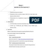 Modul 1 Pengenalan Ke Pemrograman C