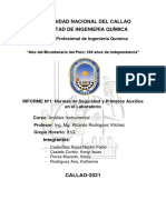 Informe 1 - Normas de Seguridad y Primeros Auxilios en El Laboratorio