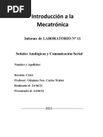 Introducción A La Mecatrónica LABORATORIO #11 Señales Analógicas y Comunicación Serial