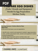 Prepare Egg Dishes: (Tools, Utensils and Equipment Needed in Egg Preparation Kitchen Tools)