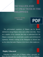 Filipino Values and Management Practices in The Philippines: Lislie D. Royo