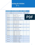 Planning de Révision N° 1: Roger Federer - 5 Mois de Préparation - 1 Fois - 400/600