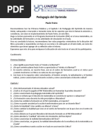 3 Cuestionario Sobre Pedagogía Del Oprimido