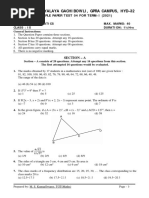 Maths Class Ix Sample Paper Test 04 For Term I 2