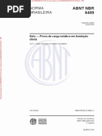 NBR 6489 de 09.2019 - Solo - Prova de Carga Estática em Fundação Direta