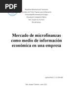 Mercado de Micro Finanzas Como Medio de Información Económica en Una Empresa