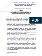 Pengumuman Seleksi Administrasi CPNS 2021 BSSN Tanggal 1-30 Juli 2021