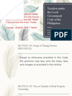 Taxation of Provinces Municipalities Cities and Barangays