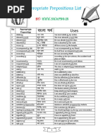 Appropriate Prepositions List: H¡WM¡ Abñ