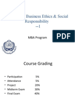 Seminar in Business Ethics & Social Responsibility - 1 - : MBA Program