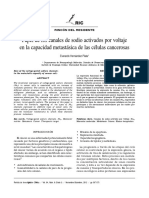 Papel de Los Canales de Sodio Activados Por Voltaje en La Capacidad Metastásica de Las Células Cancerosas