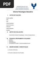 Informe Psicológico Educativo