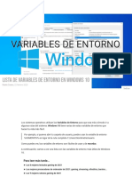 Lista de Variables de Entorno en Windows 10