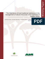 The Importance of Local Traditional Institutions in The Management of Natural Resources in The Highlands of Eastern Africa