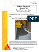 Method Statement Sikadur - 42: Epoxy Resin Based Grout Corporate Construction