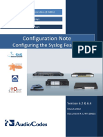 LTRT-28601 Configuring Syslog Configuration Note Ver. 6.2 & 6.4