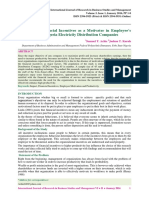 The Role of Financial Incentives As A Motivator in Employee's Productivity in Nigeria Electricity Distribution Companies