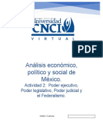 Actividad 2 Poder Ejecutivo Poder Legislativo Poder Judicial y El Federalismo