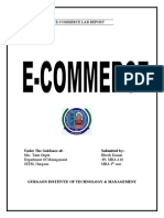 E-Commerce Lab Report: Under The Guidance Of:-Submitted By