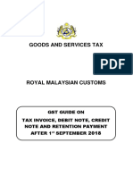 Issuance of Tax Invoice Credit Note Debit Note After 1st Sept 2018 CKSCP 080519