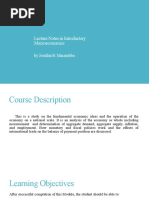 Lecture Notes in Introductory Macroeconomics: by Josefina B. Macarubbo