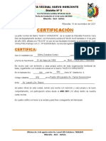 Certificacion - Junta Vecinal - Nuevo Horizonte 2021