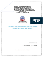 Sistemas Económicos y Su Relación Con Los Proyectos de Inversión