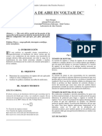 Ruptura de Aire en Voltaje DC