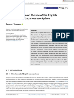 Web Survey Data On The Use of The English Language in The Japanese Workplace