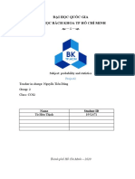 Đại Học Quốc Gia Đại Học Bách Khoa Tp Hồ Chí Minh: Subject: probability and statistics