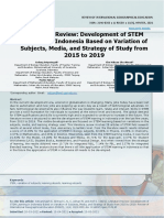 Literature Review: Development of STEM Learning in Indonesia Based On Variation of Subjects, Media, and Strategy of Study From 2015 To 2019