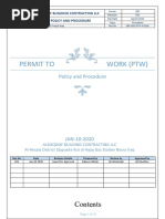 Permit To Work (PTW) : Policy and Procedure