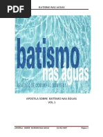 Apostila Sobre o Batismo Nas Aguas - Volume 1