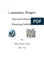 Chemistry Project: Saturated Solutions: Measuring Solubility