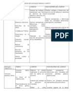 Logros de Sociales Grado Cuarto